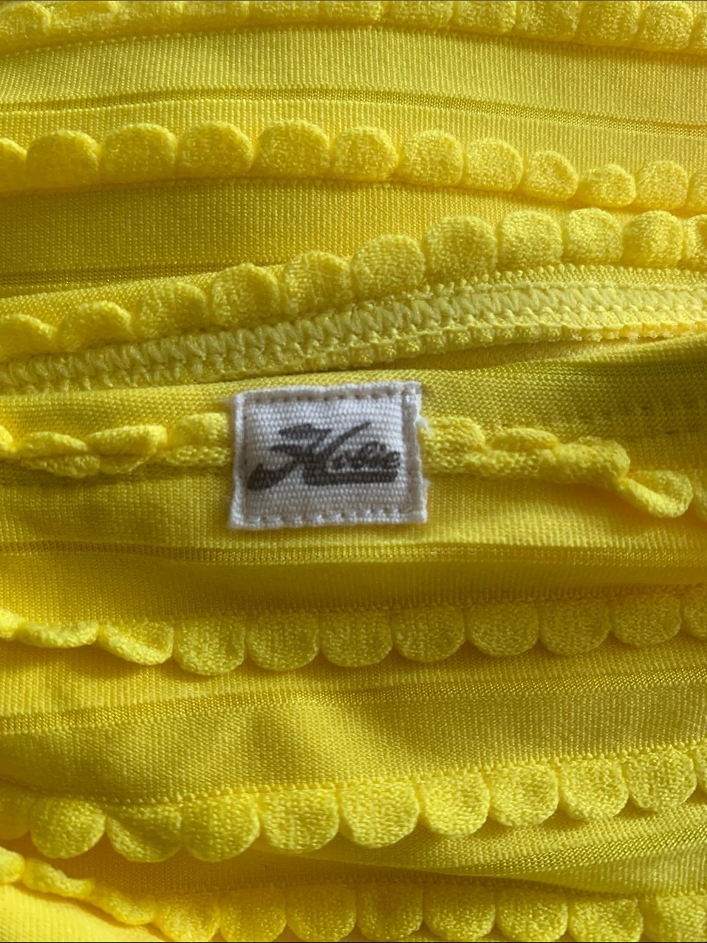 Hobie Neon Yellow Girls Two-Piece Ruffled Swim Bikini